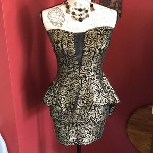 Elegant Black and Gold Mini Dress